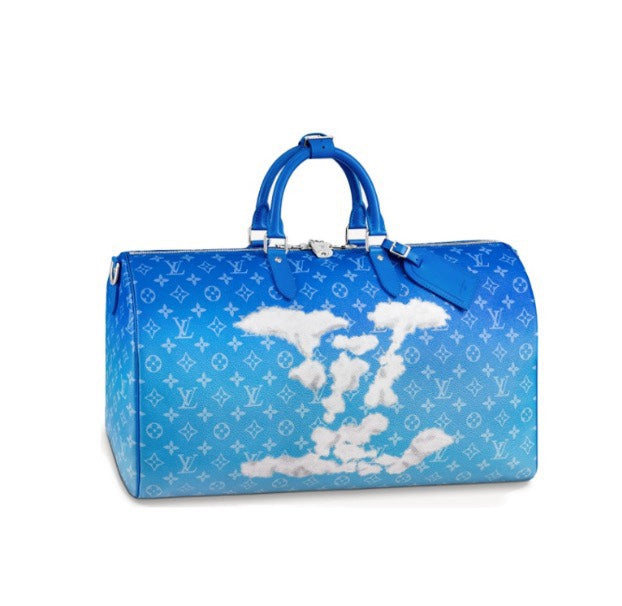 Louis Vuitton Monogram Clouds Keepall Bandouliere 50 Blue