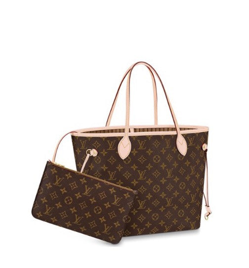 Louis Vuitton Neverfull MM Monogram Canvas Tote Bag with Pouch