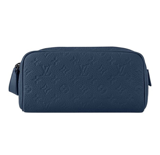Louis Vuitton Monogram Shadow Leather Toiletry Pouch - Navy Blue