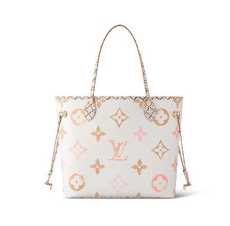 Louis Vuitton Neverfull MM Monogram Tote Bag - White/Pink Gradient