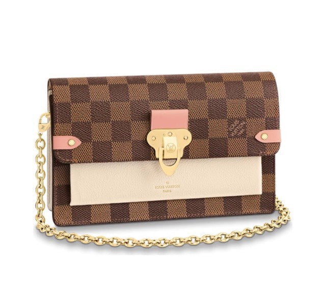 Louis Vuitton Vavin Chain Wallet Damier Ebene Canvas Crossbody Bag