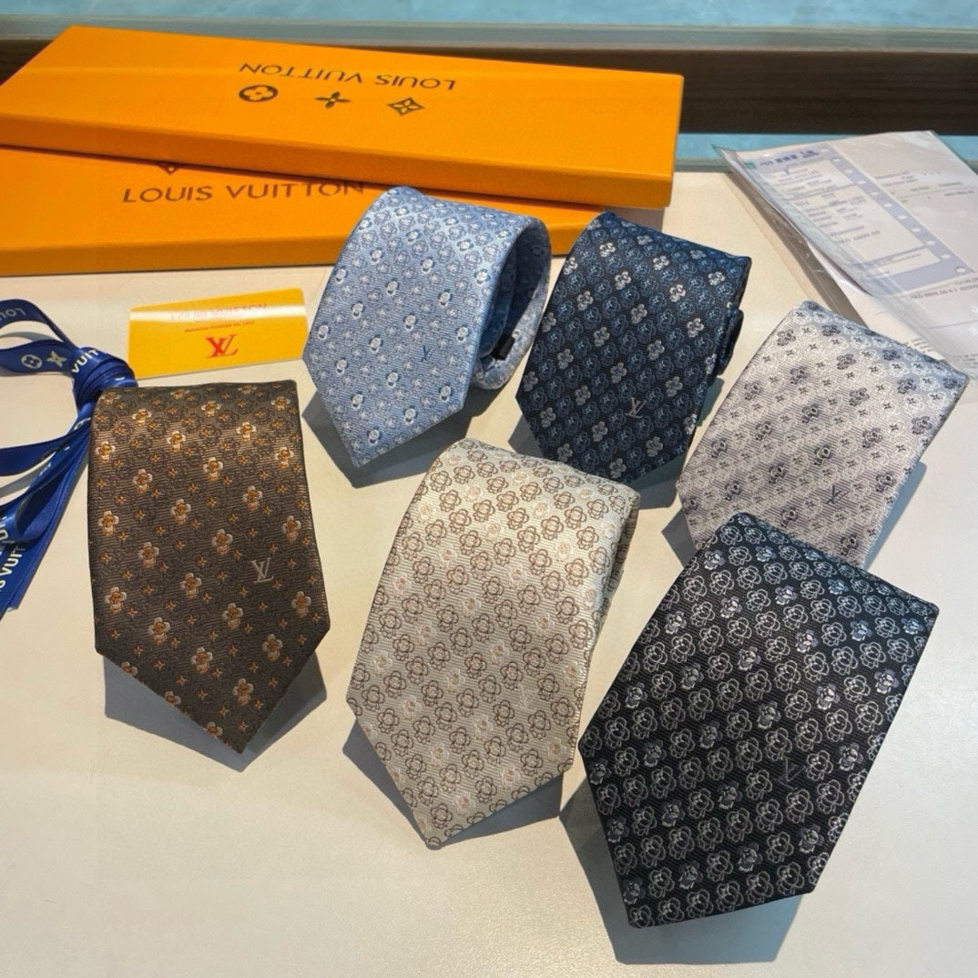 Louis Vuitton Monogram Men's Silk Tie Collection - Luxury Designer Silk Neckties in Assorted Colors