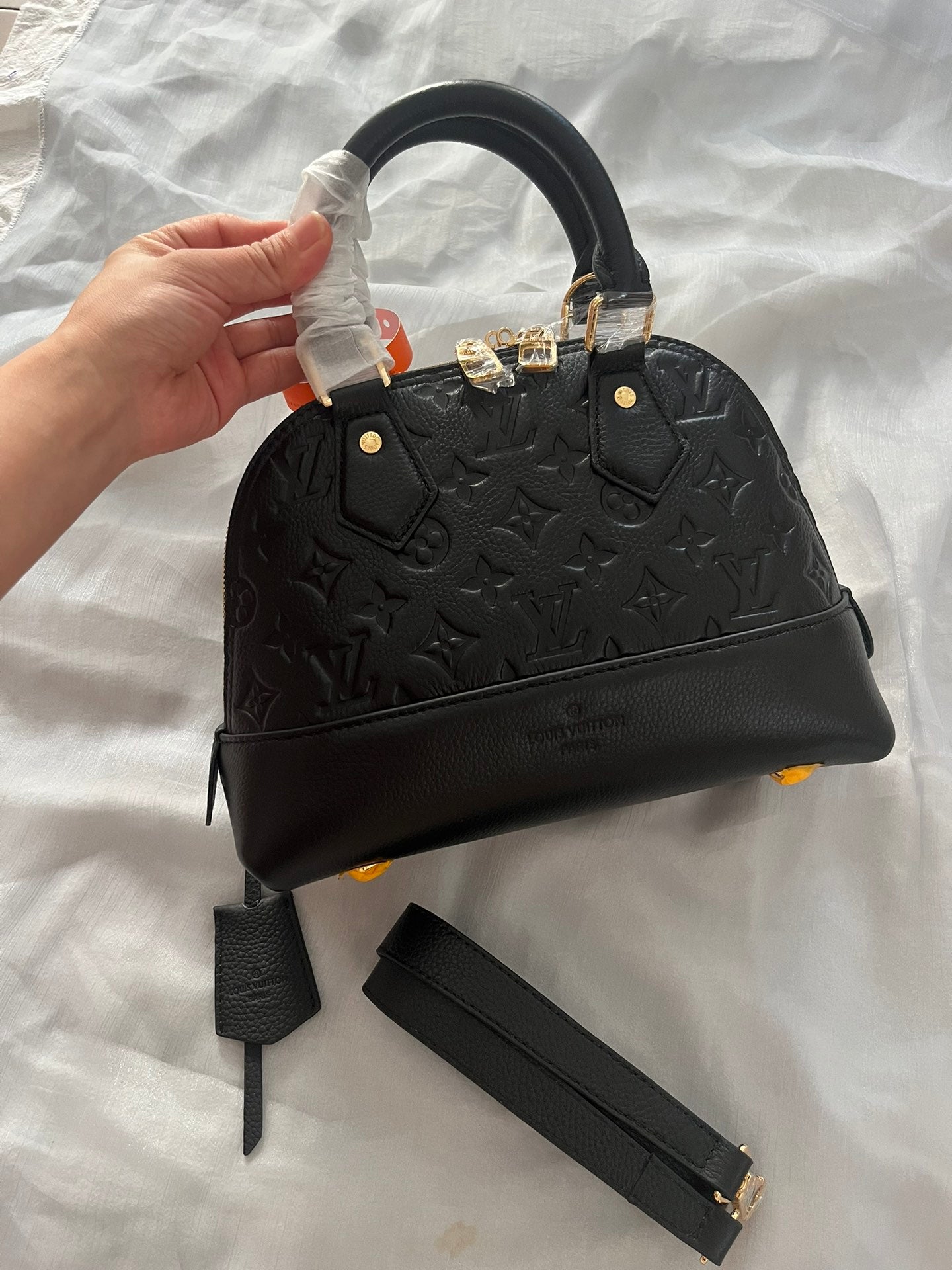 Louis Vuitton Alma BB Monogram Empreinte Leather Handbag - Noir
