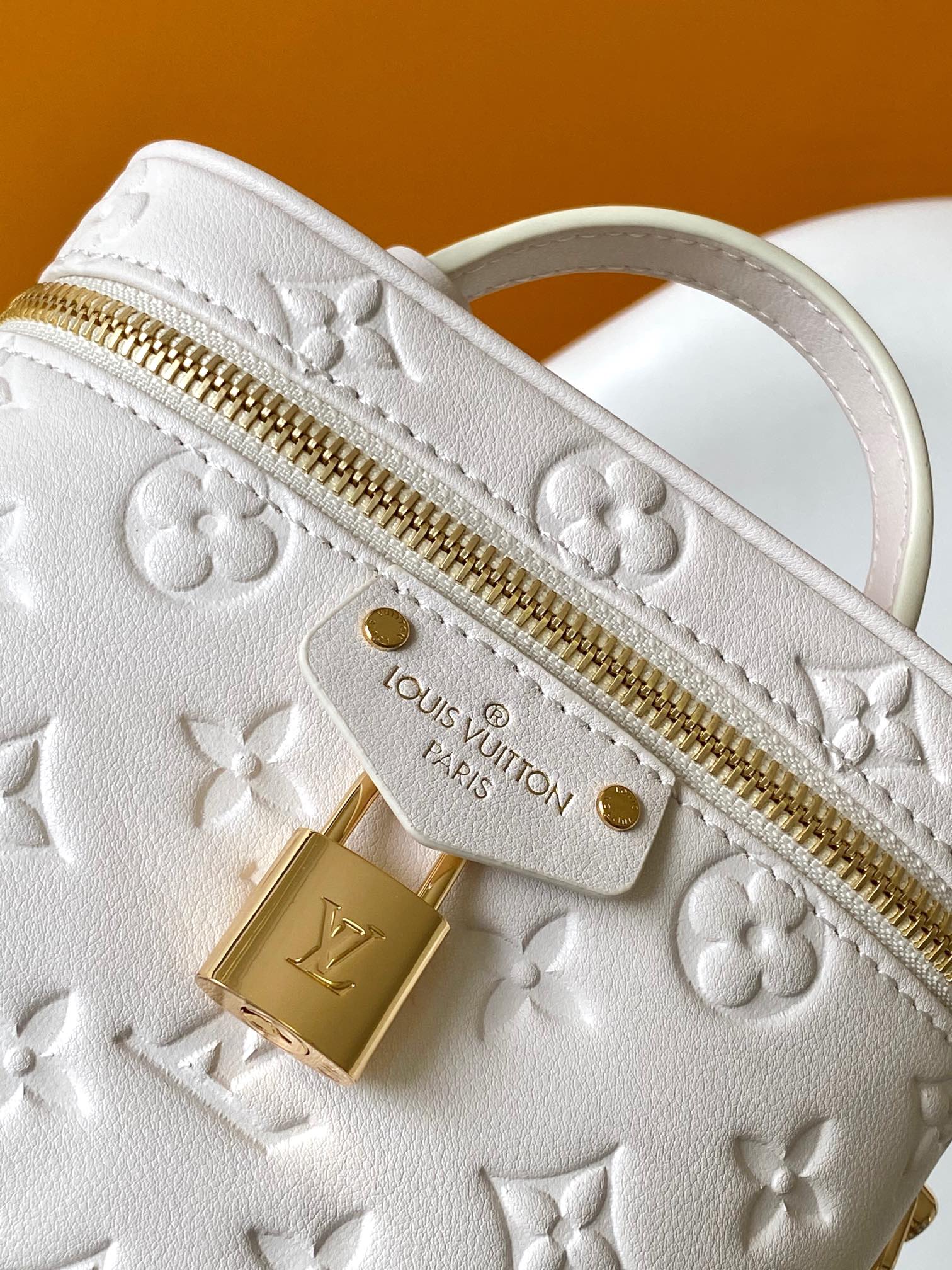 Louis Vuitton Vanity Case PM Monogram Empreinte Leather Cream