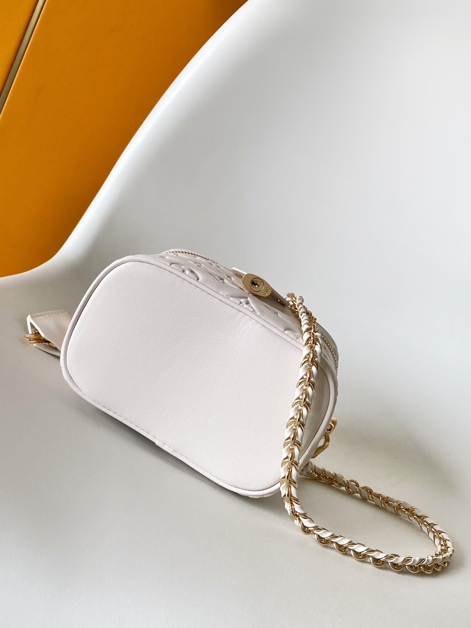 Louis Vuitton Vanity Case PM Monogram Empreinte Leather Cream