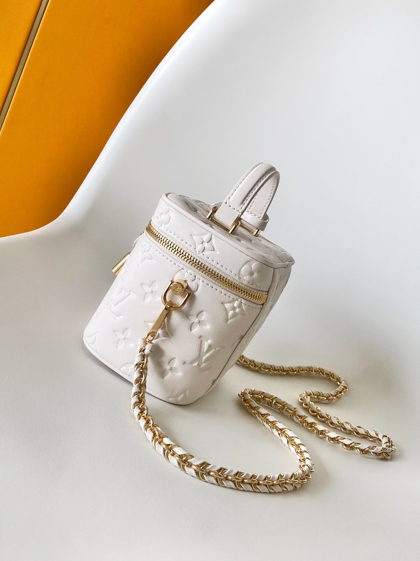 Louis Vuitton Vanity Case PM Monogram Empreinte Leather Cream