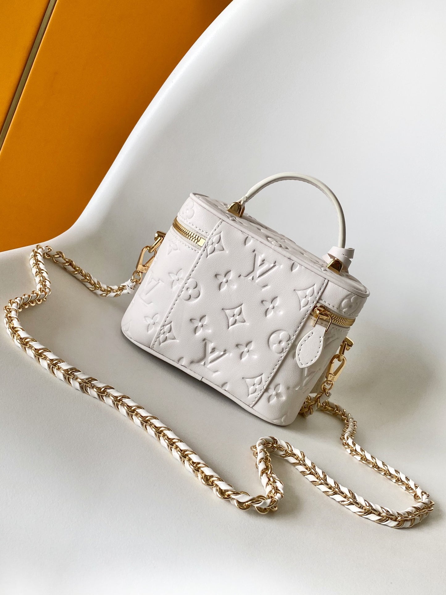 Louis Vuitton Vanity Case PM Monogram Empreinte Leather Cream