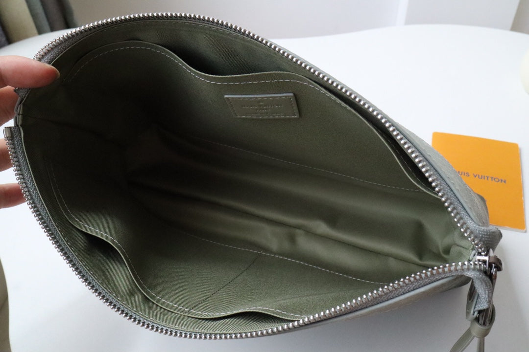 Louis Vuitton Monogram Gradient Clutch Bag - Green and Blue Ombre Designer Pouch