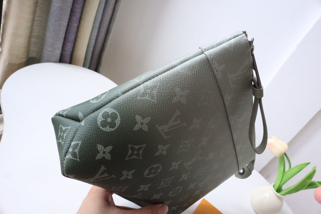Louis Vuitton Monogram Gradient Clutch Bag - Green and Blue Ombre Designer Pouch