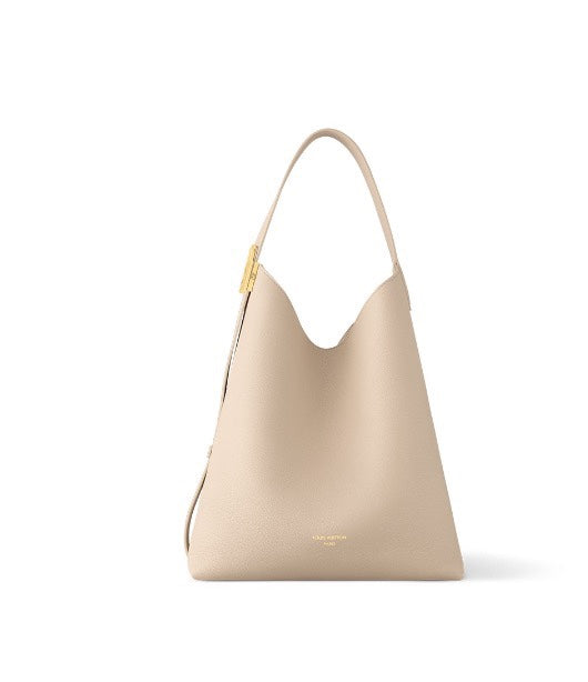 Jil Sander Medium Leather Hobo Shoulder Bag - Beige
