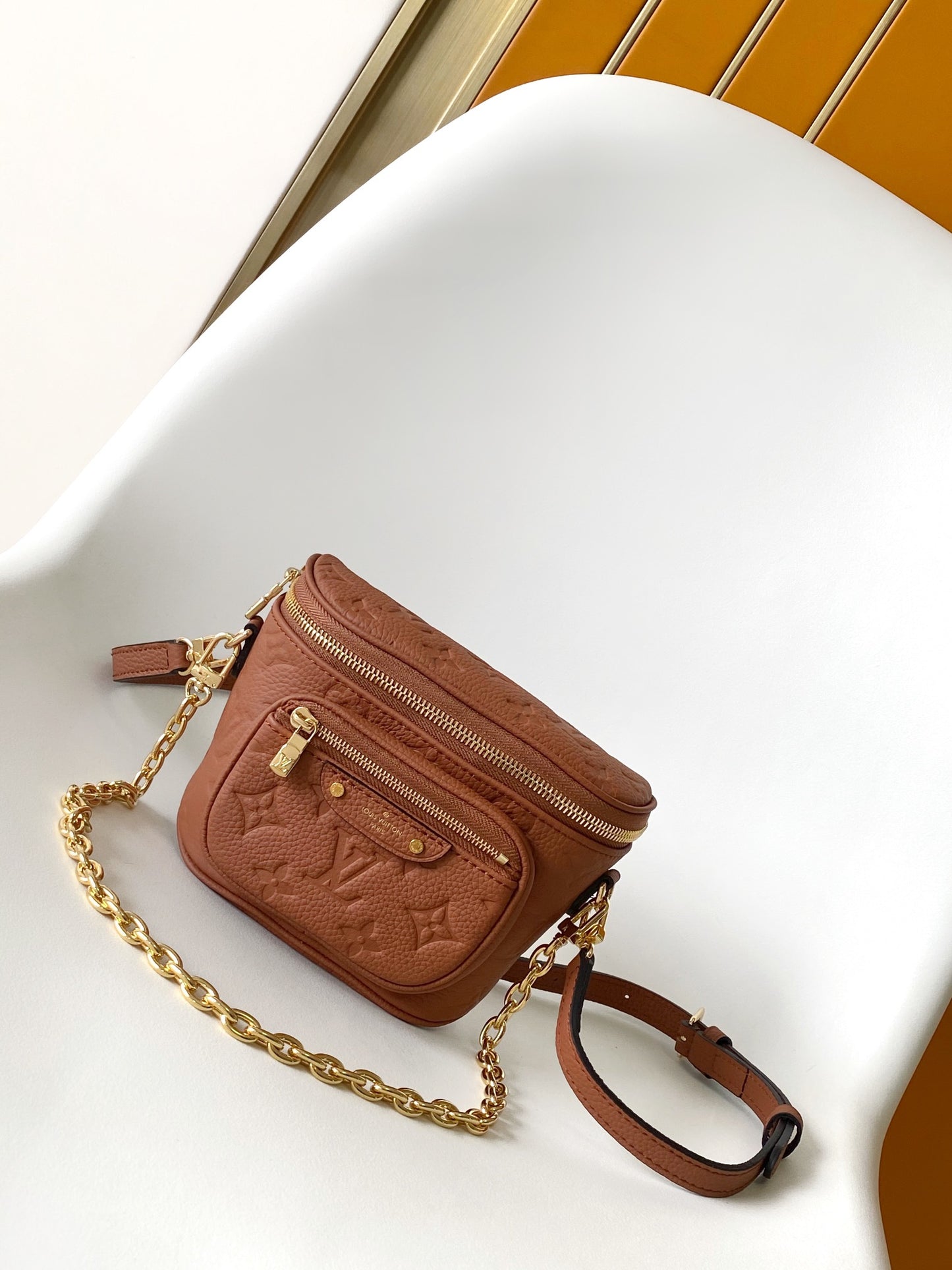 Louis Vuitton Mini Bumbag Monogram Empreinte Leather Cognac