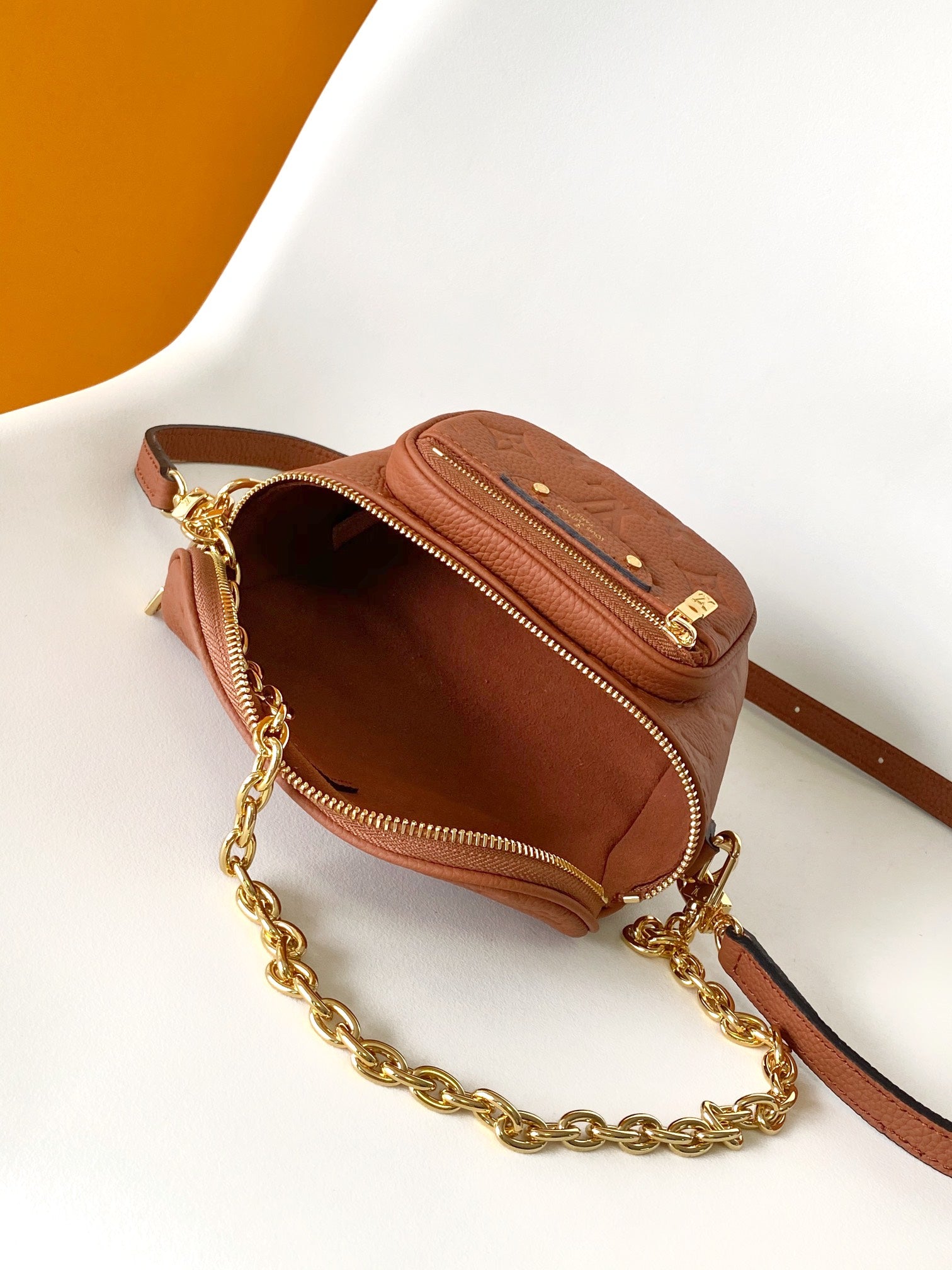 Louis Vuitton Mini Bumbag Monogram Empreinte Leather Cognac