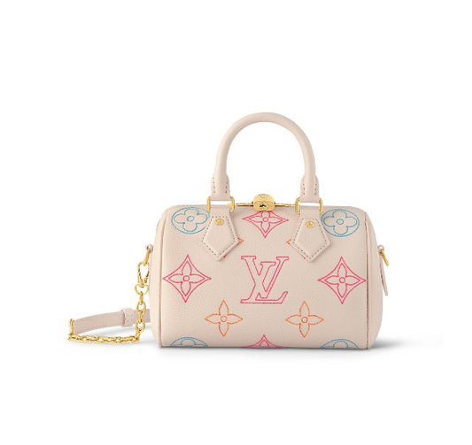 Louis Vuitton Nano Speedy Monogram Empreinte Pastel Pink Handbag