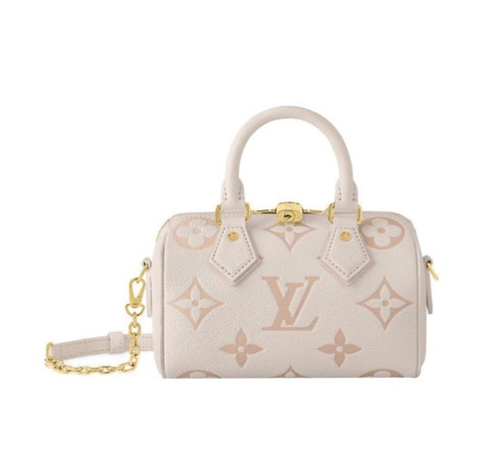 Louis Vuitton Nano Speedy Monogram Empreinte Leather Handbag - Bicolour Pink/Cream