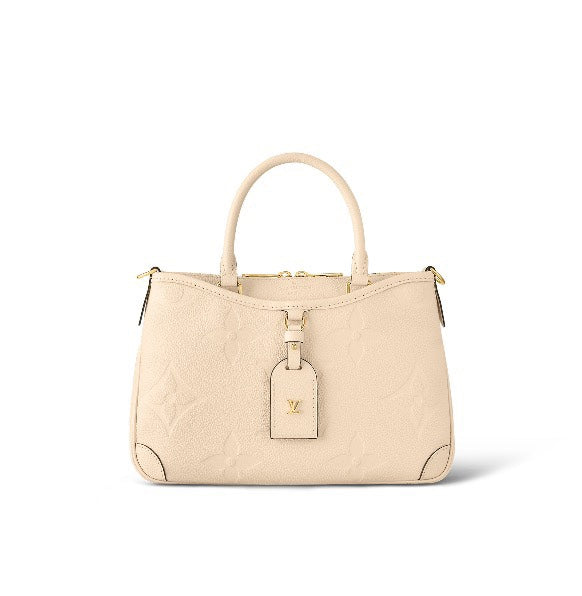 Louis Vuitton Monogram Empreinte Leather Handbag - Elegant Beige Top Handle Tote