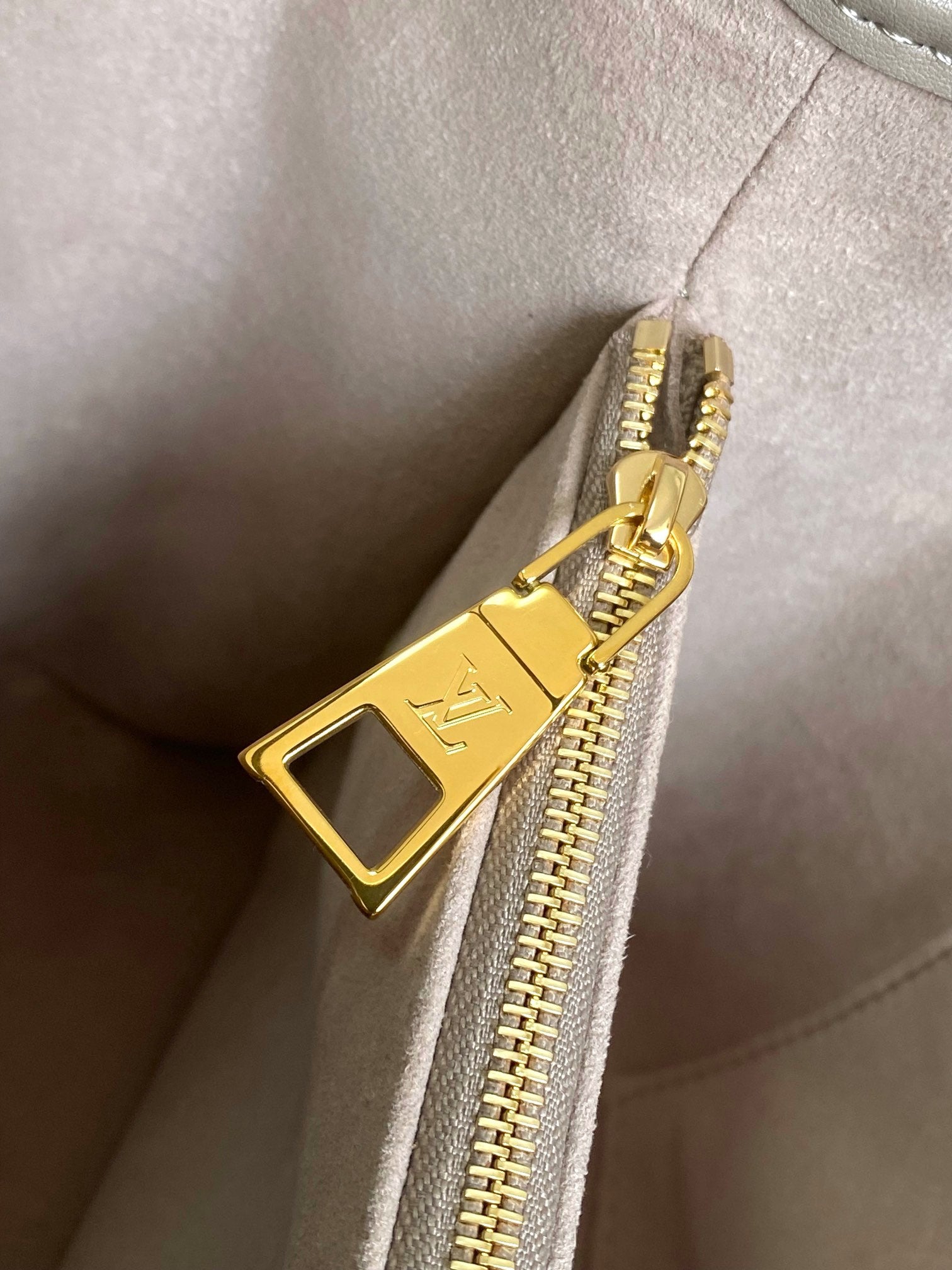 Louis Vuitton Taupe Embossed Leather Top Handle Handbag with Buckle Straps