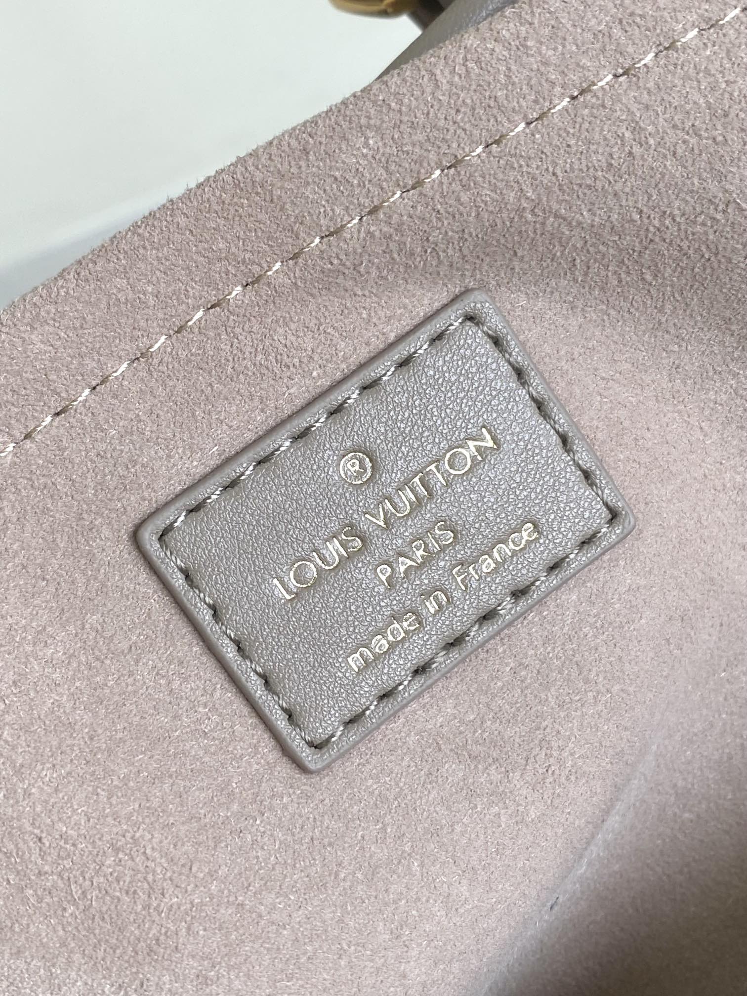 Louis Vuitton On My Side MM Monogram Empreinte Leather Tote Bag - Beige