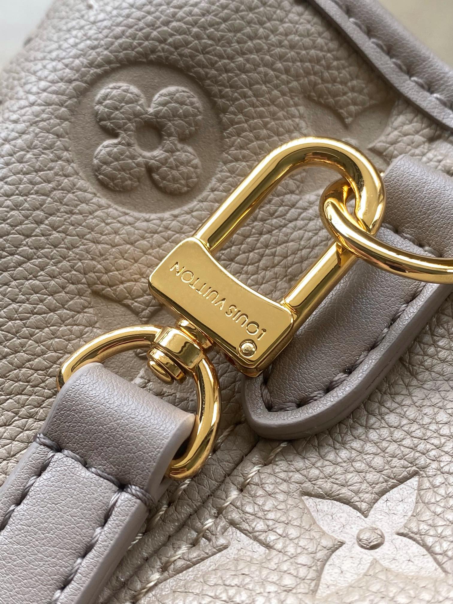 Louis Vuitton On My Side MM Monogram Empreinte Leather Tote Bag - Beige
