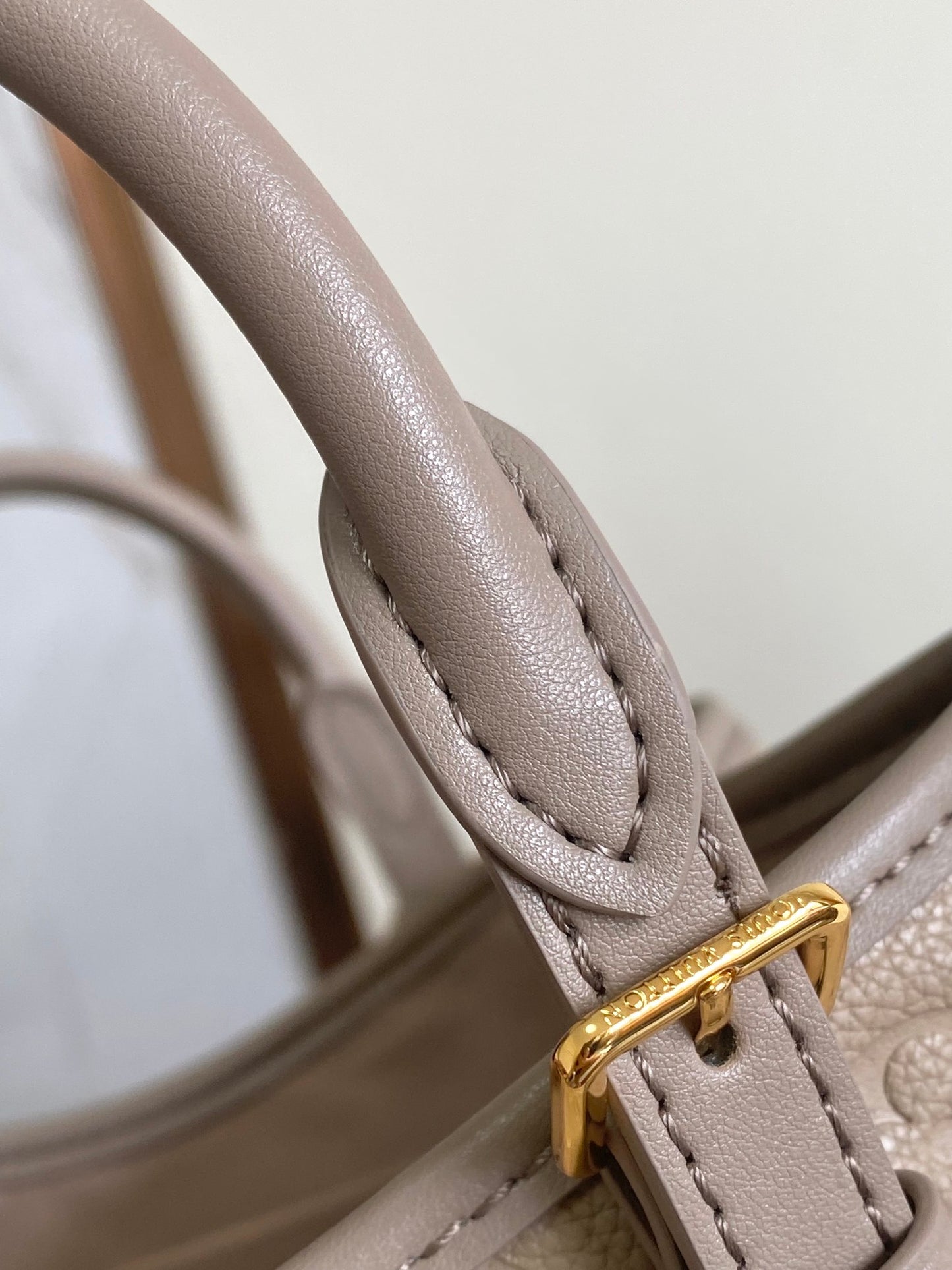 Louis Vuitton On My Side MM Monogram Empreinte Leather Tote Bag - Beige