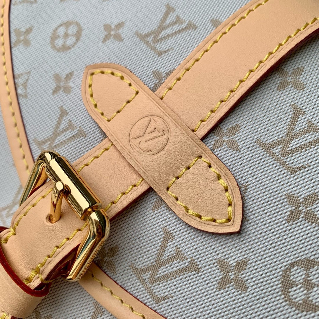 Louis Vuitton Saumur BB Monogram Empreinte Leather Handbag - Creme/Gris