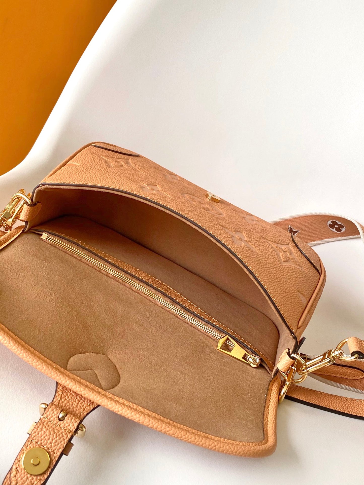 Louis Vuitton Diane Monogram Empreinte Leather Shoulder Bag - Cognac