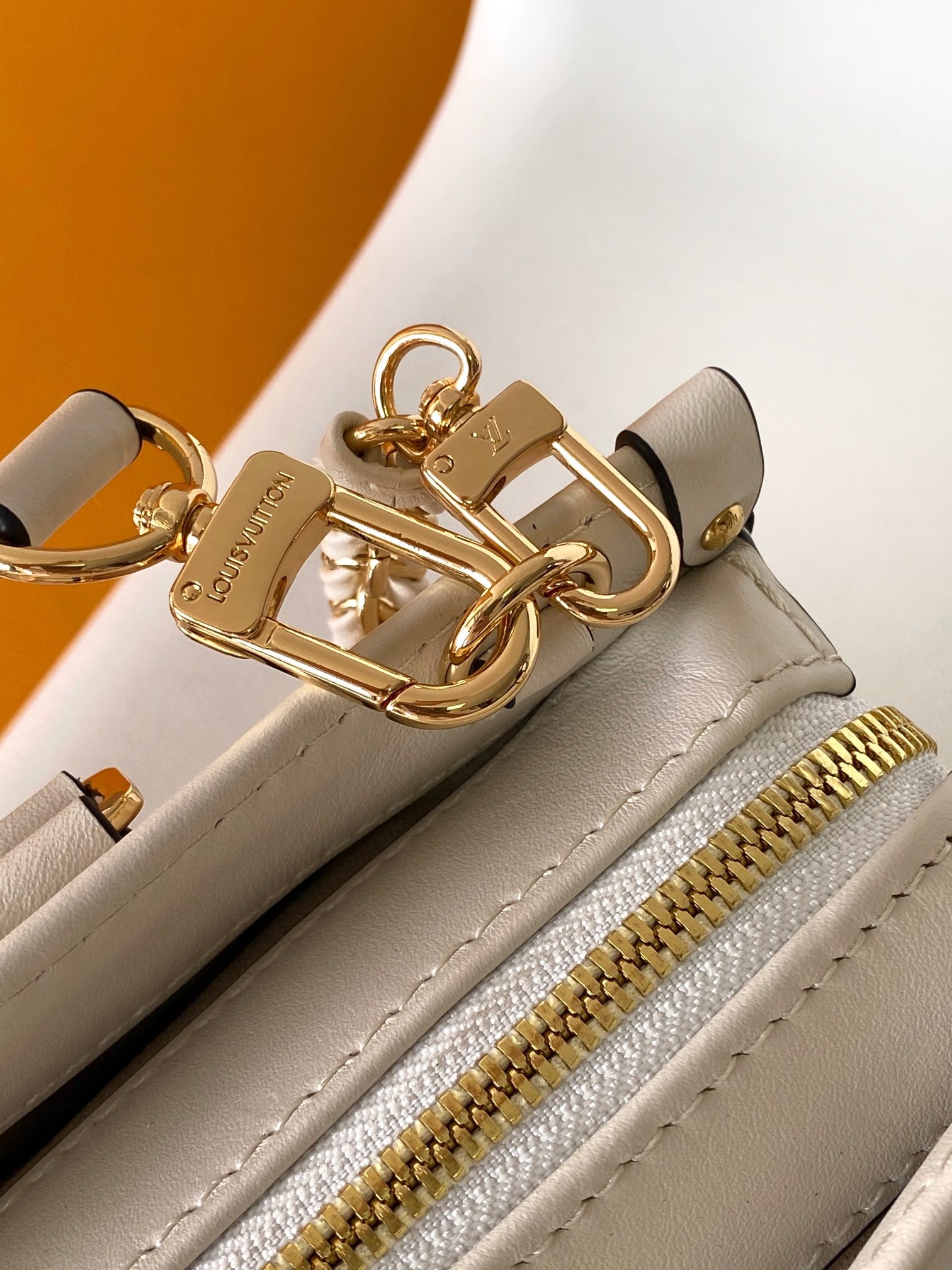 Louis Vuitton Petit Palais Monogram Empreinte Leather Handbag - White