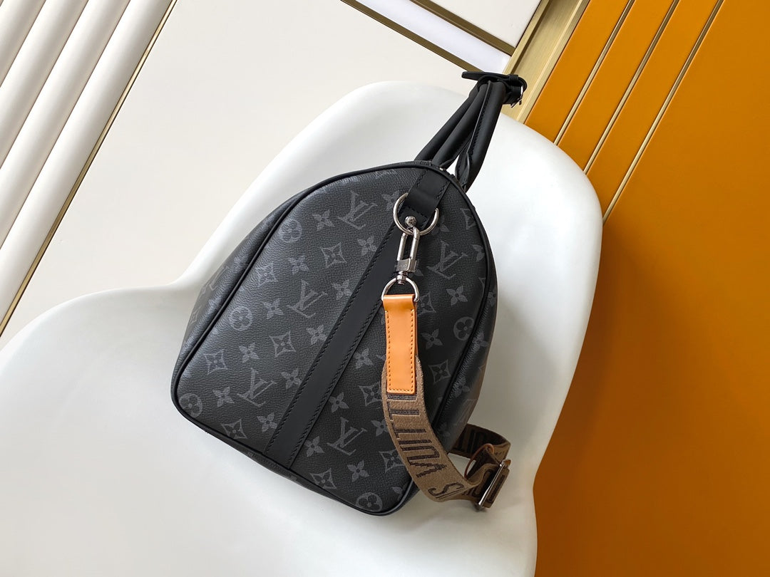 Louis Vuitton Keepall Bandoulière 50 Monogram Eclipse Travel Bag