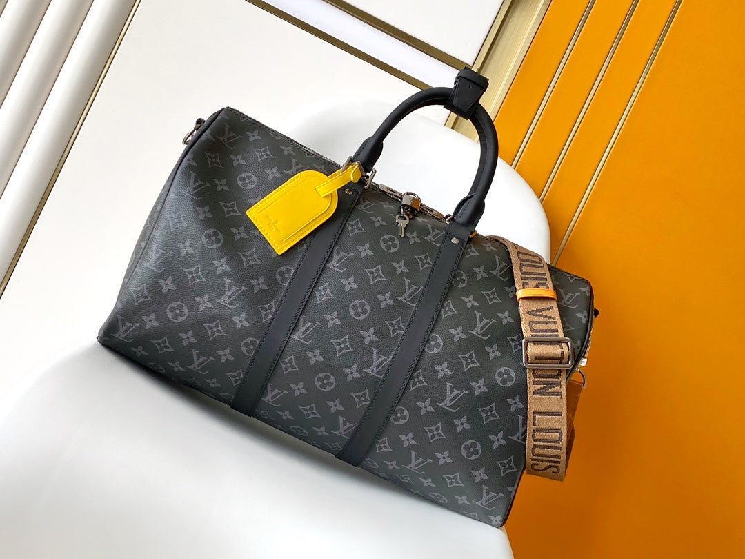 Louis Vuitton Keepall Bandoulière 50 Monogram Eclipse Travel Bag