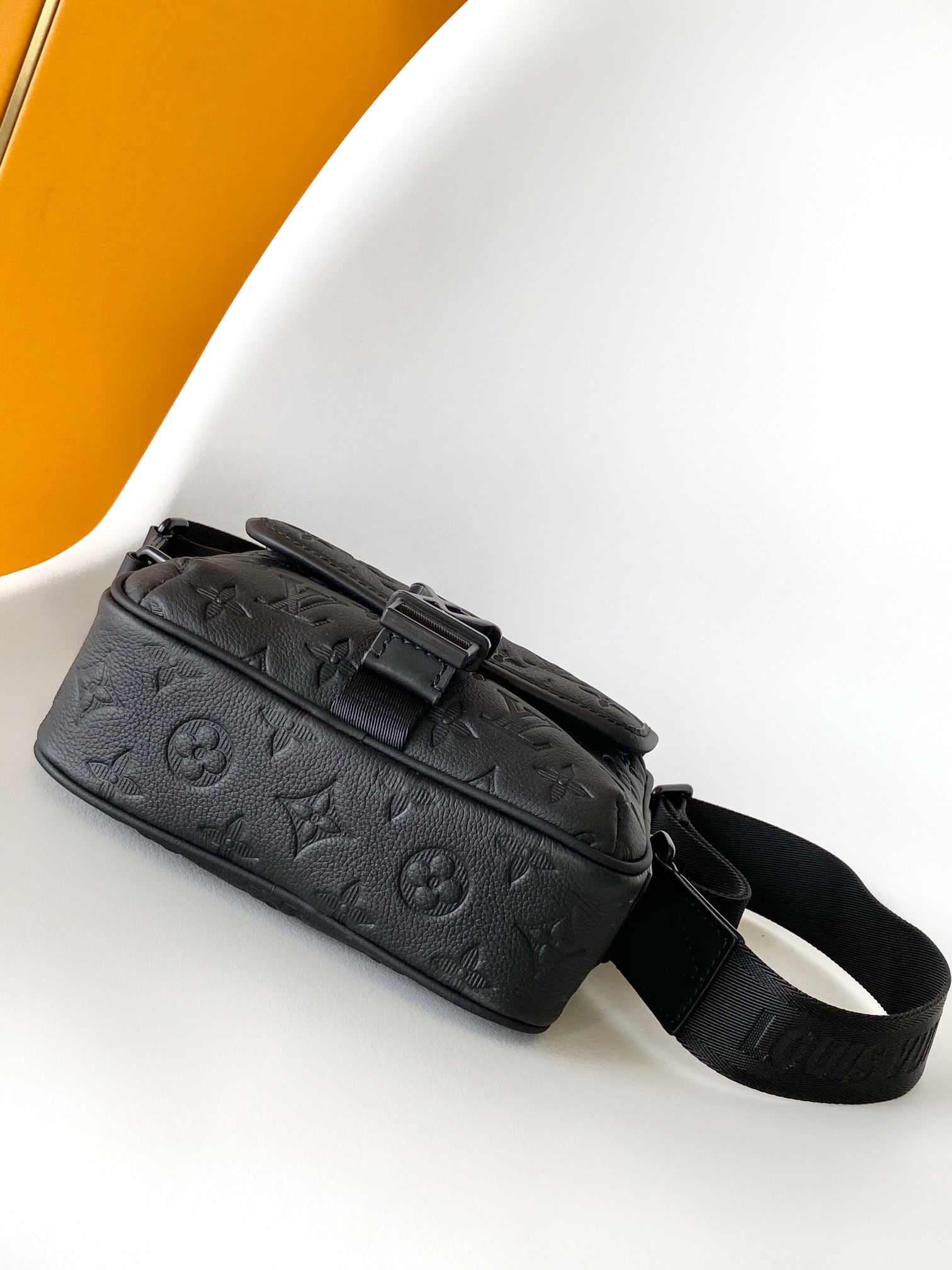 Louis Vuitton S-Lock Messenger Bag Monogram Shadow Leather Black