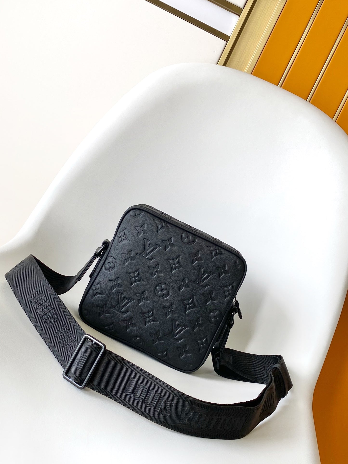 Louis Vuitton S-Lock Messenger Bag Monogram Shadow Leather Black
