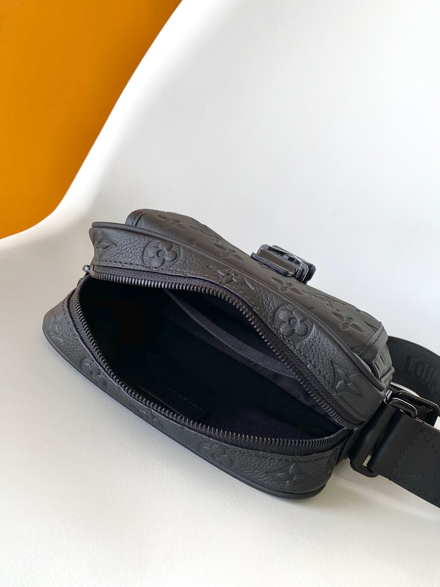 Louis Vuitton S-Lock Messenger Bag Monogram Shadow Leather Black