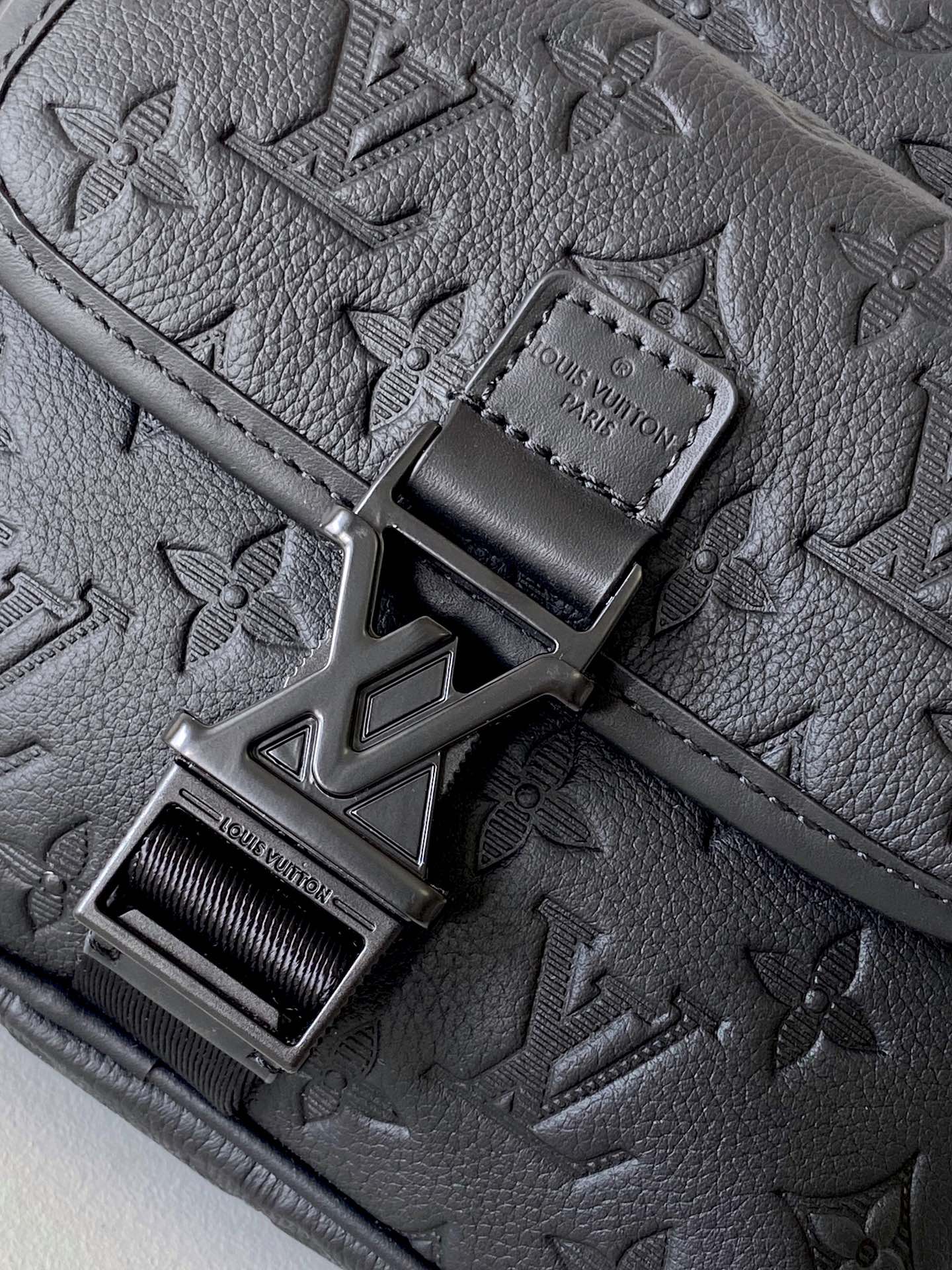 Louis Vuitton S-Lock Messenger Bag Monogram Shadow Leather Black