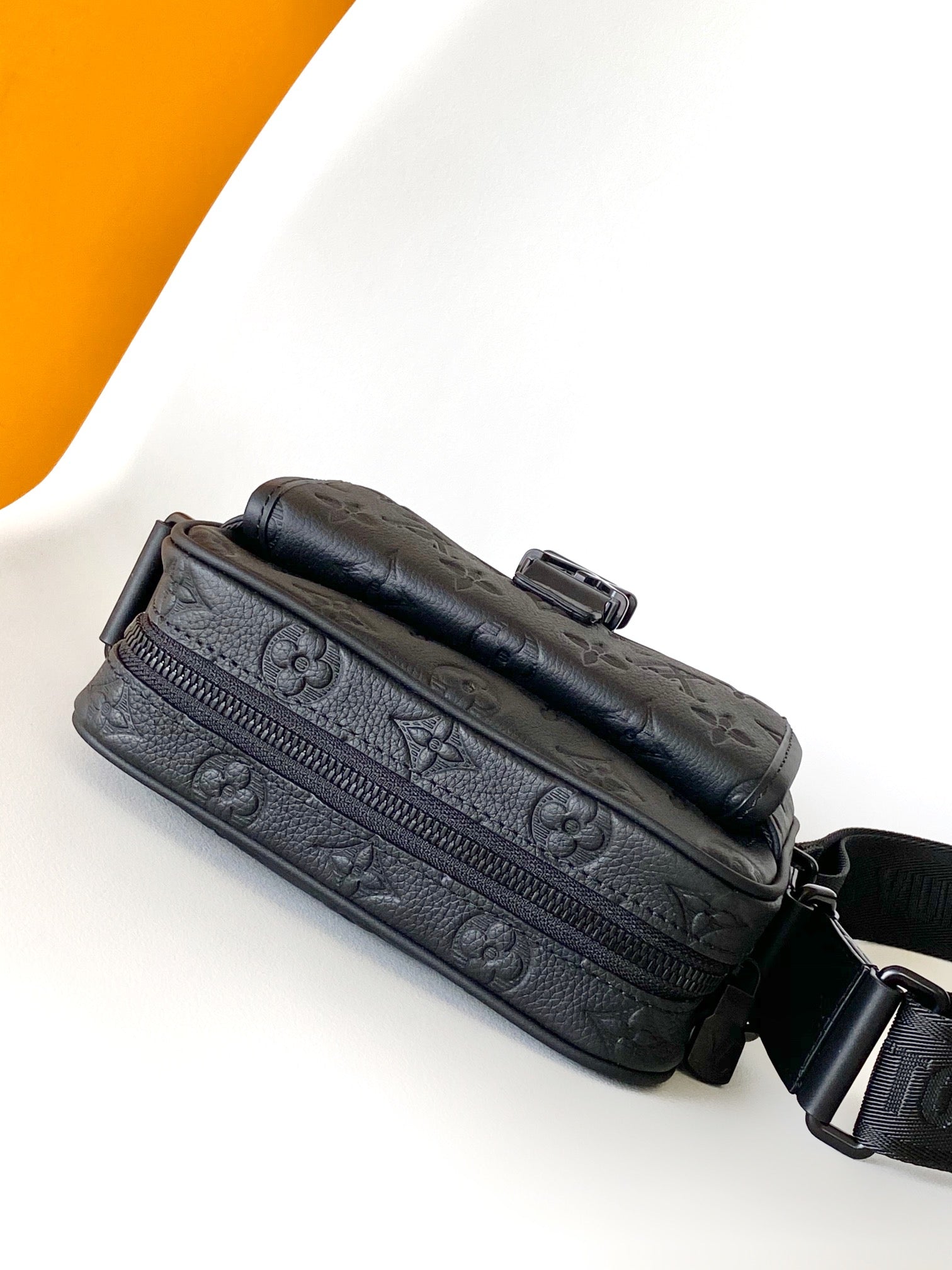 Louis Vuitton S-Lock Messenger Bag Monogram Shadow Leather Black