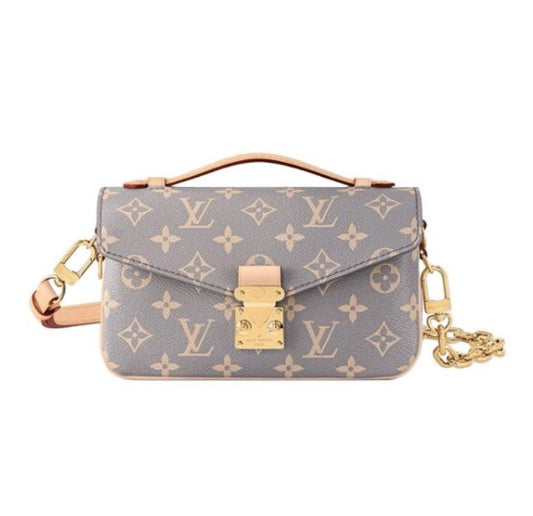Louis Vuitton Pochette Métis Monogram Empreinte Leather Bag - Grey