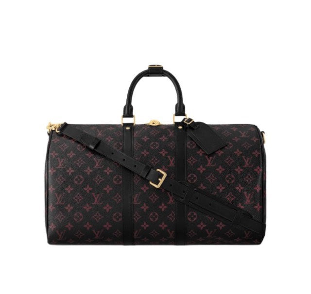 Louis Vuitton Keepall Bandoulière 50 Monogram Shadow Leather Duffel Bag