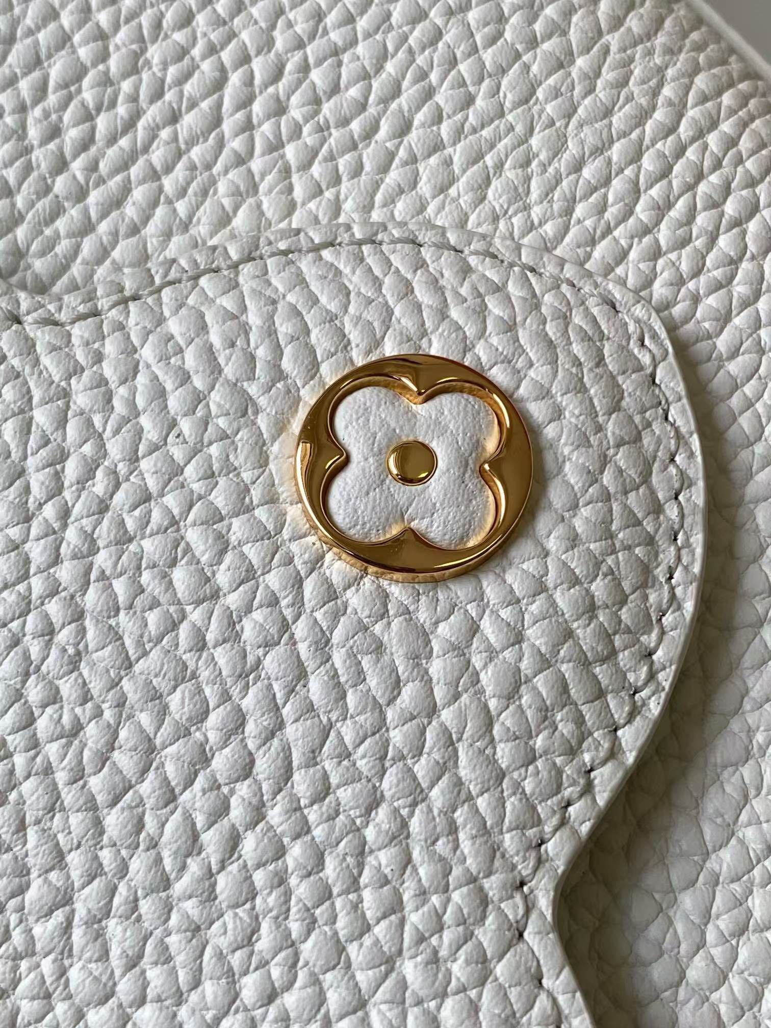 Louis Vuitton Capucines Mini White Leather Bag with Jeweled Handle