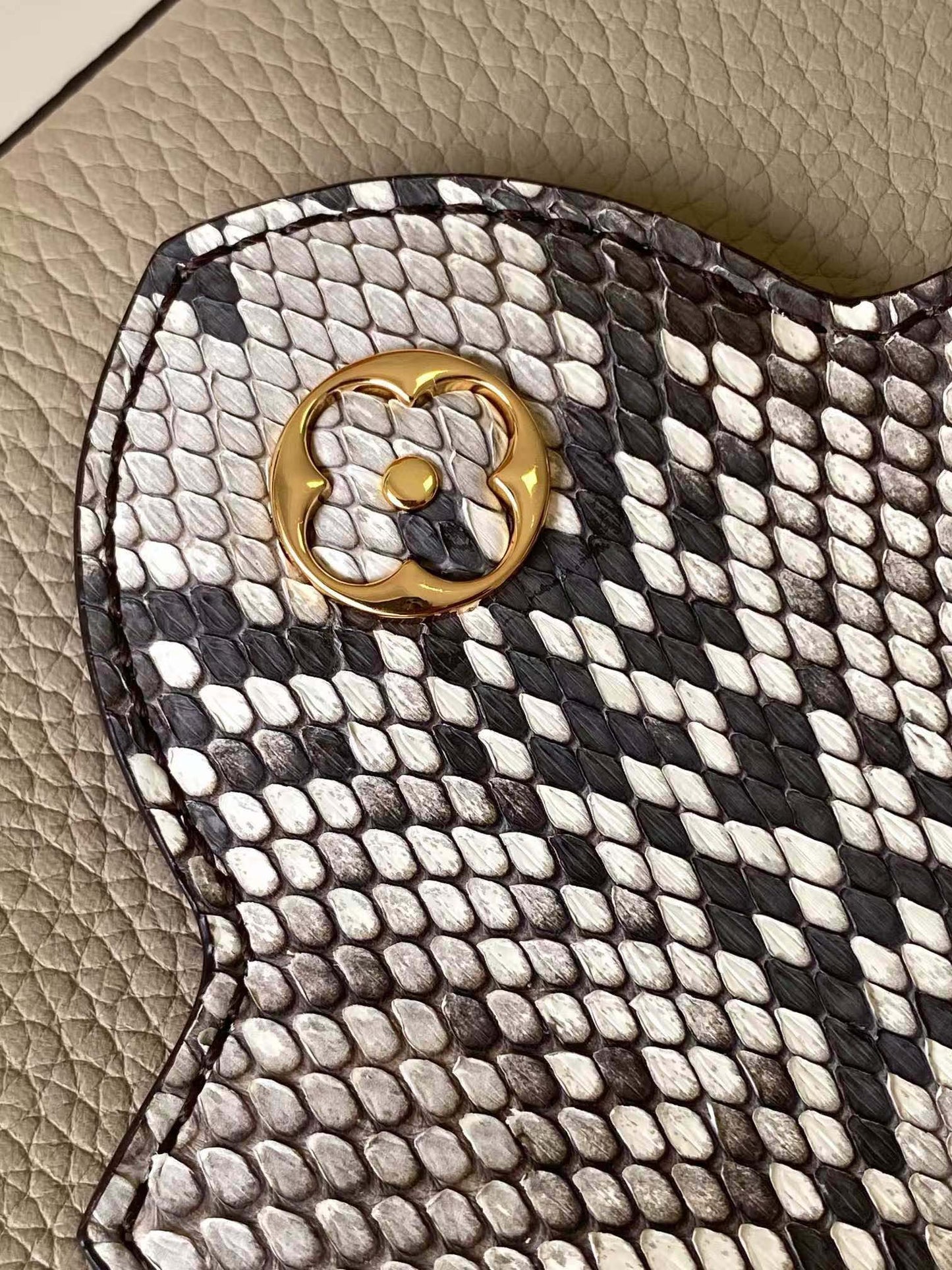Louis Vuitton Capucines Mini Handbag - Galet Taurillon Leather & Python