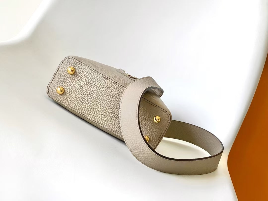Louis Vuitton Capucines Mini Handbag - Galet Taurillon Leather &amp; Python