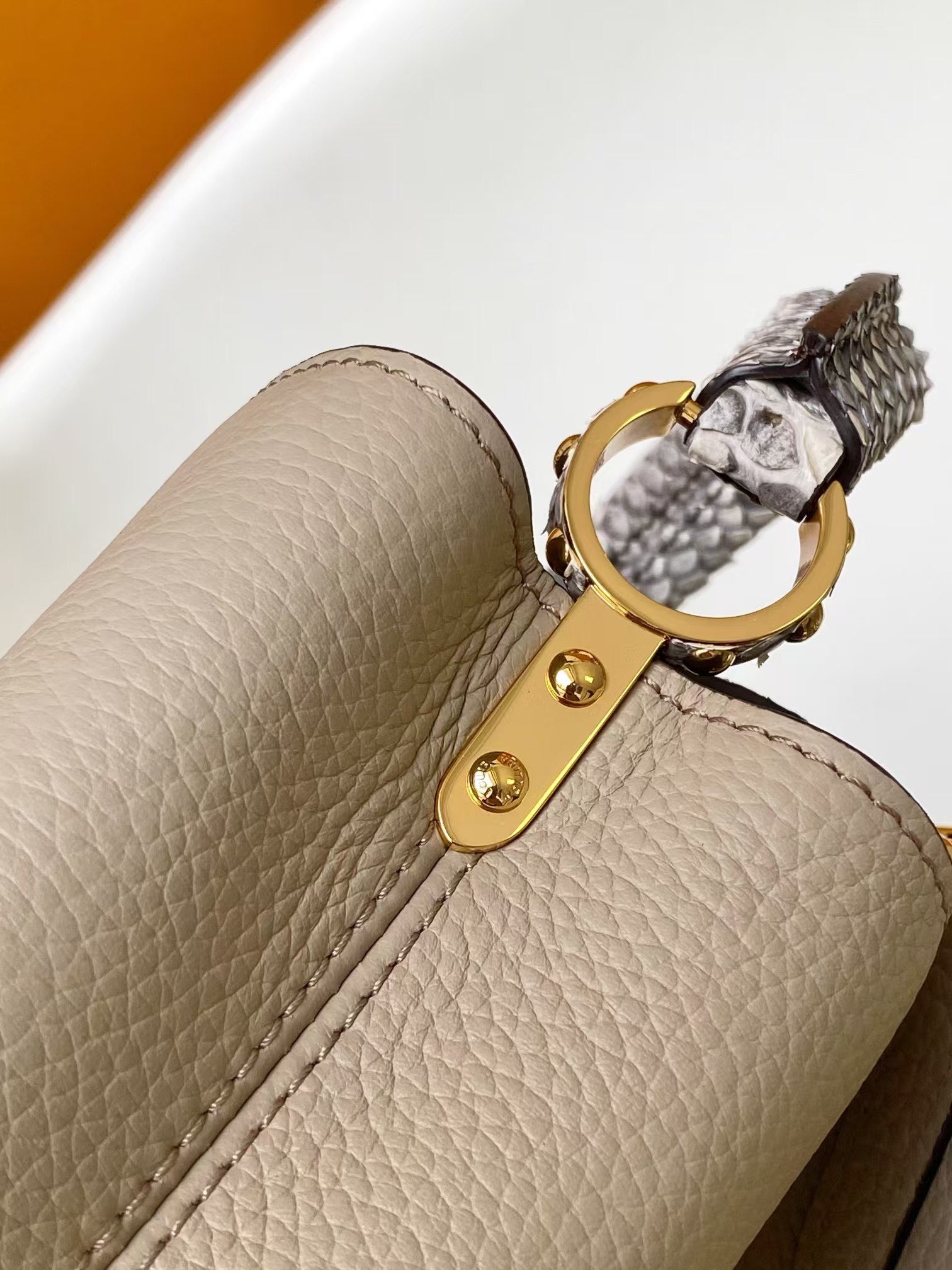Louis Vuitton Capucines Mini Handbag - Galet Taurillon Leather & Python