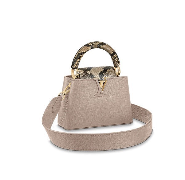 Louis Vuitton Capucines Mini Handbag - Galet Taurillon Leather &amp; Python