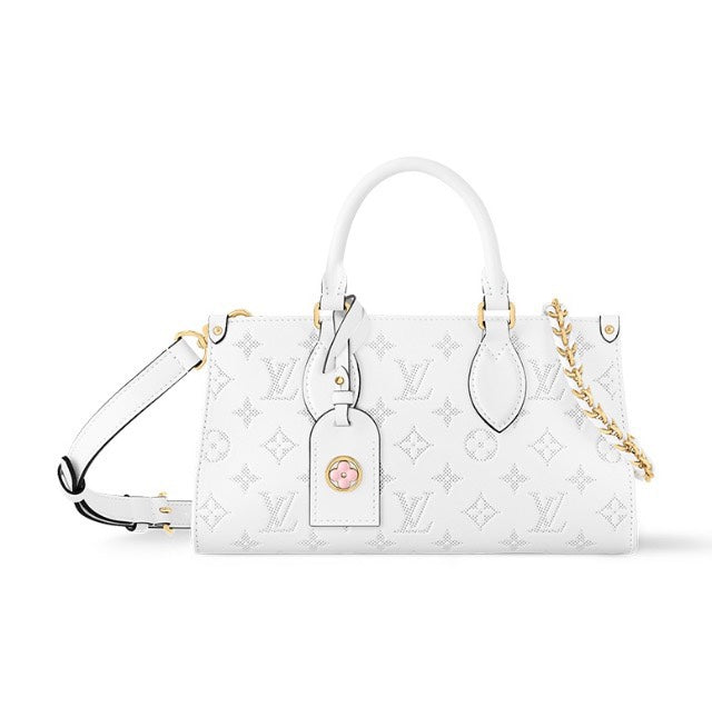 Louis Vuitton Petit Palais Monogram Empreinte Leather Handbag - White