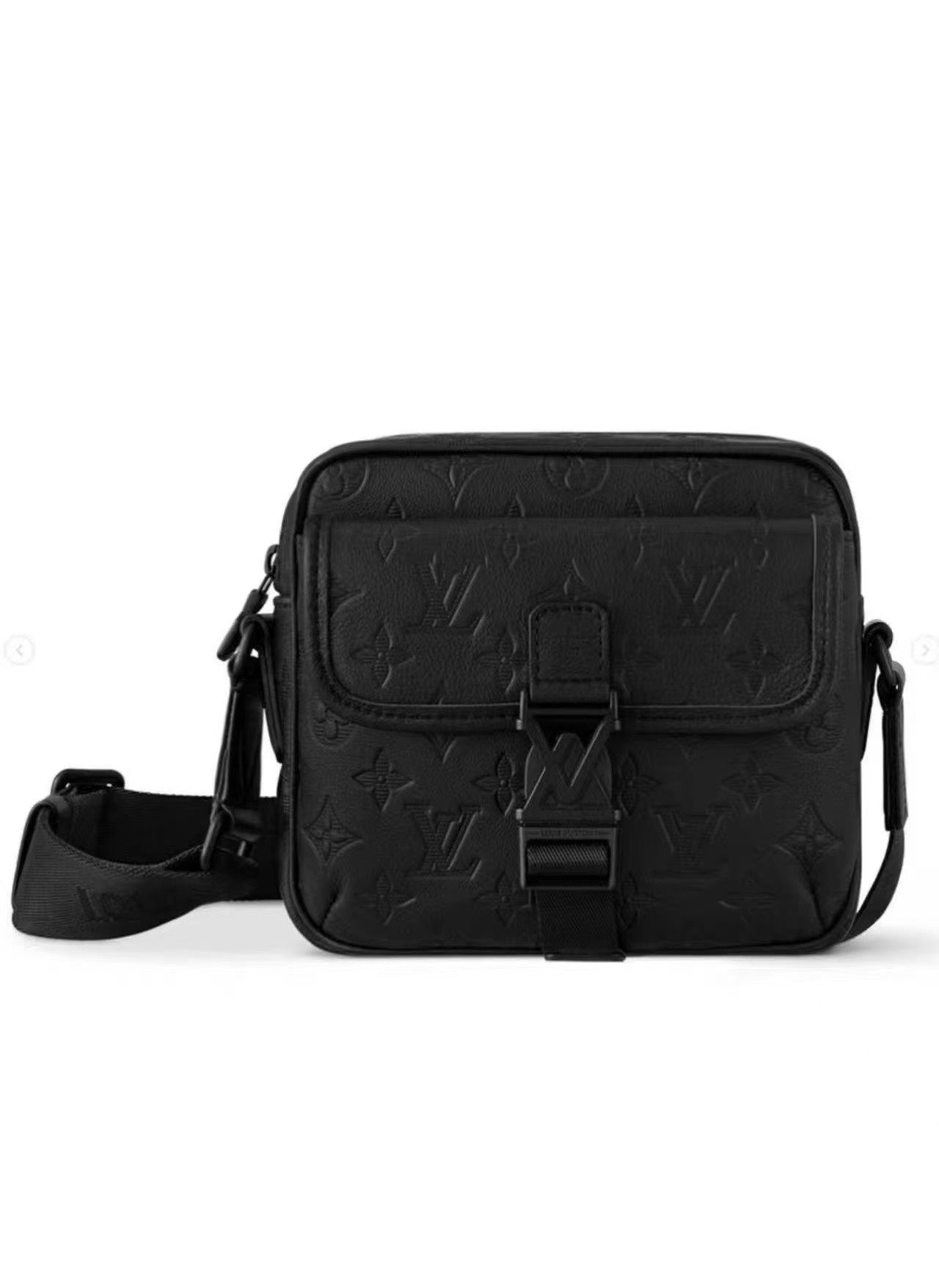 Louis Vuitton S-Lock Messenger Bag Monogram Shadow Leather Black