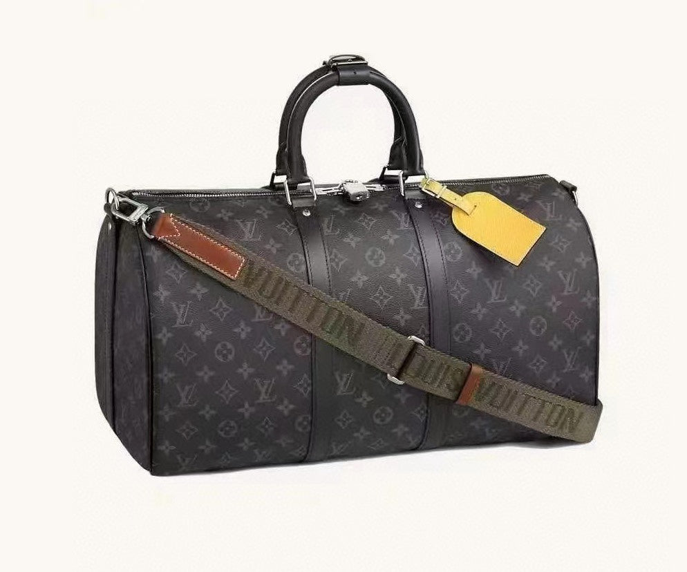 Louis Vuitton Keepall Bandoulière 50 Monogram Eclipse Travel Bag