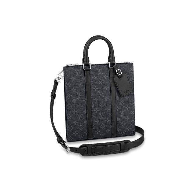 Louis Vuitton Sac Plat Monogram Eclipse Men's Crossbody Bag - Black/Grey