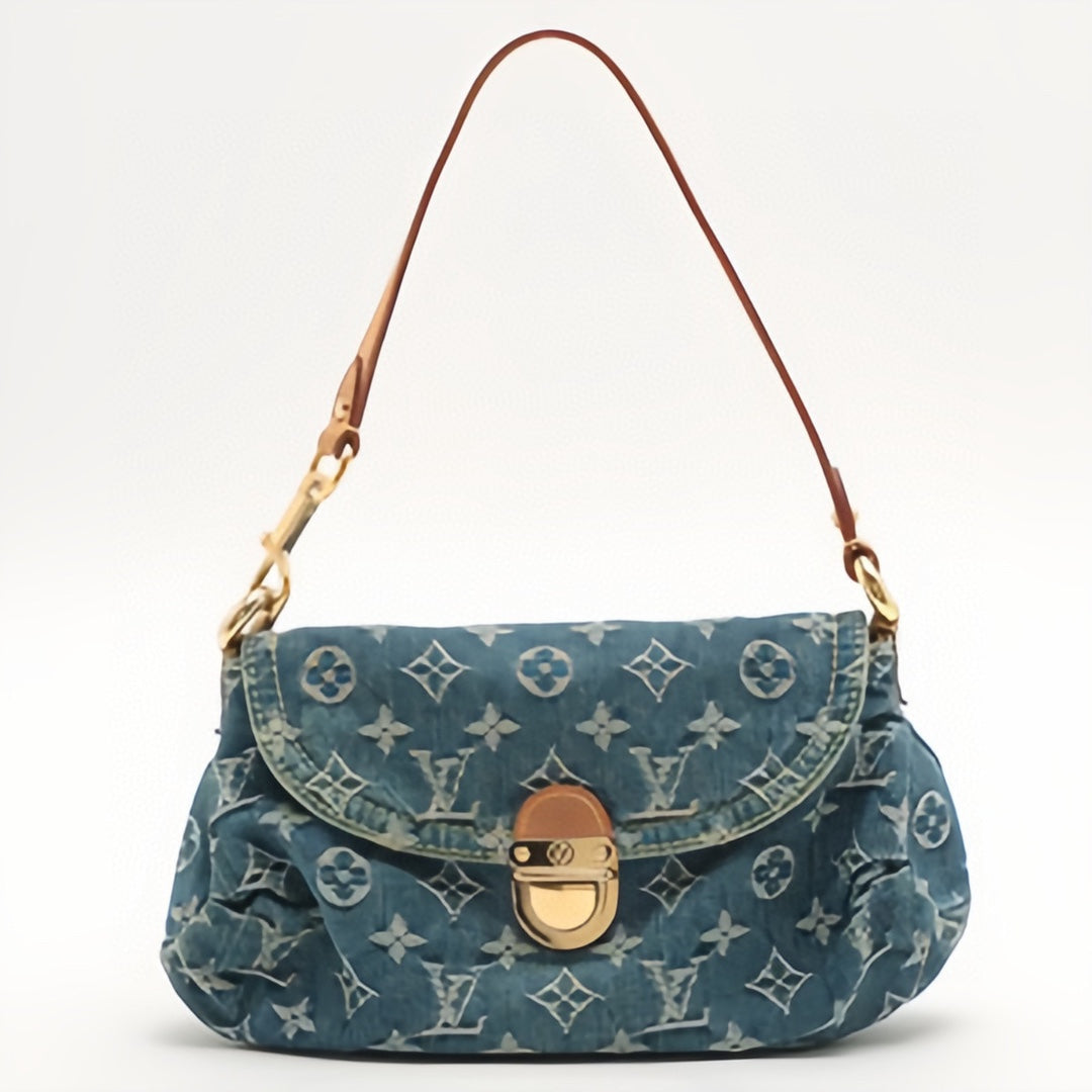 Louis Vuitton Blue Monogram Denim Pleaty Shoulder Bag