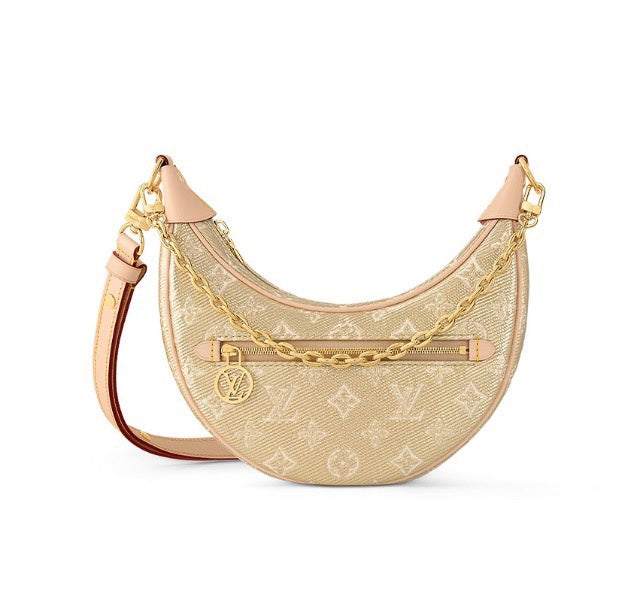 Louis Vuitton Monogram Empreinte Loop Bag - Beige Crescent Handbag