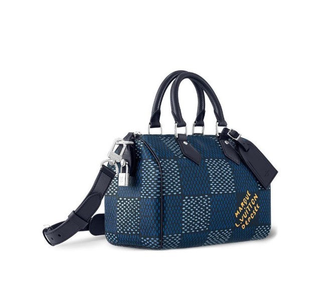 Louis Vuitton Speedy Bandoulière 25 Damier Heritage Blue Handbag