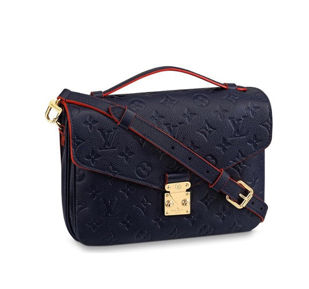 Louis Vuitton Pochette Métis Monogram Empreinte Leather Handbag - Marine Rouge