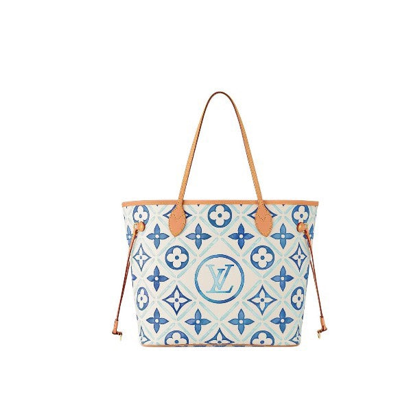 Louis Vuitton Neverfull MM By The Pool Monogram Tote Bag - Blue