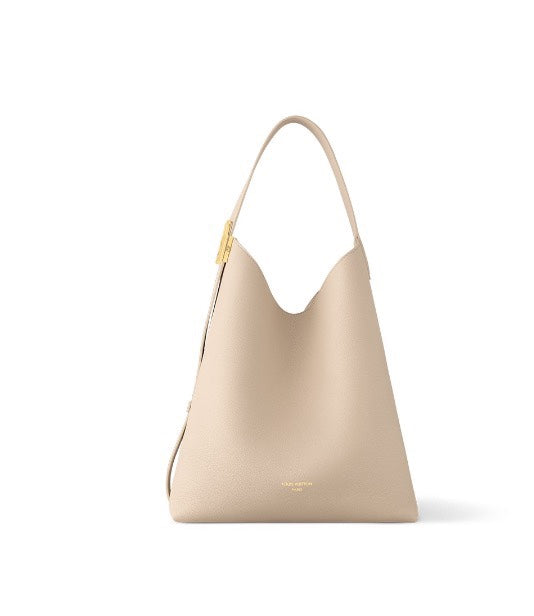 Tom Ford Grained Leather Hobo Shoulder Bag - Beige